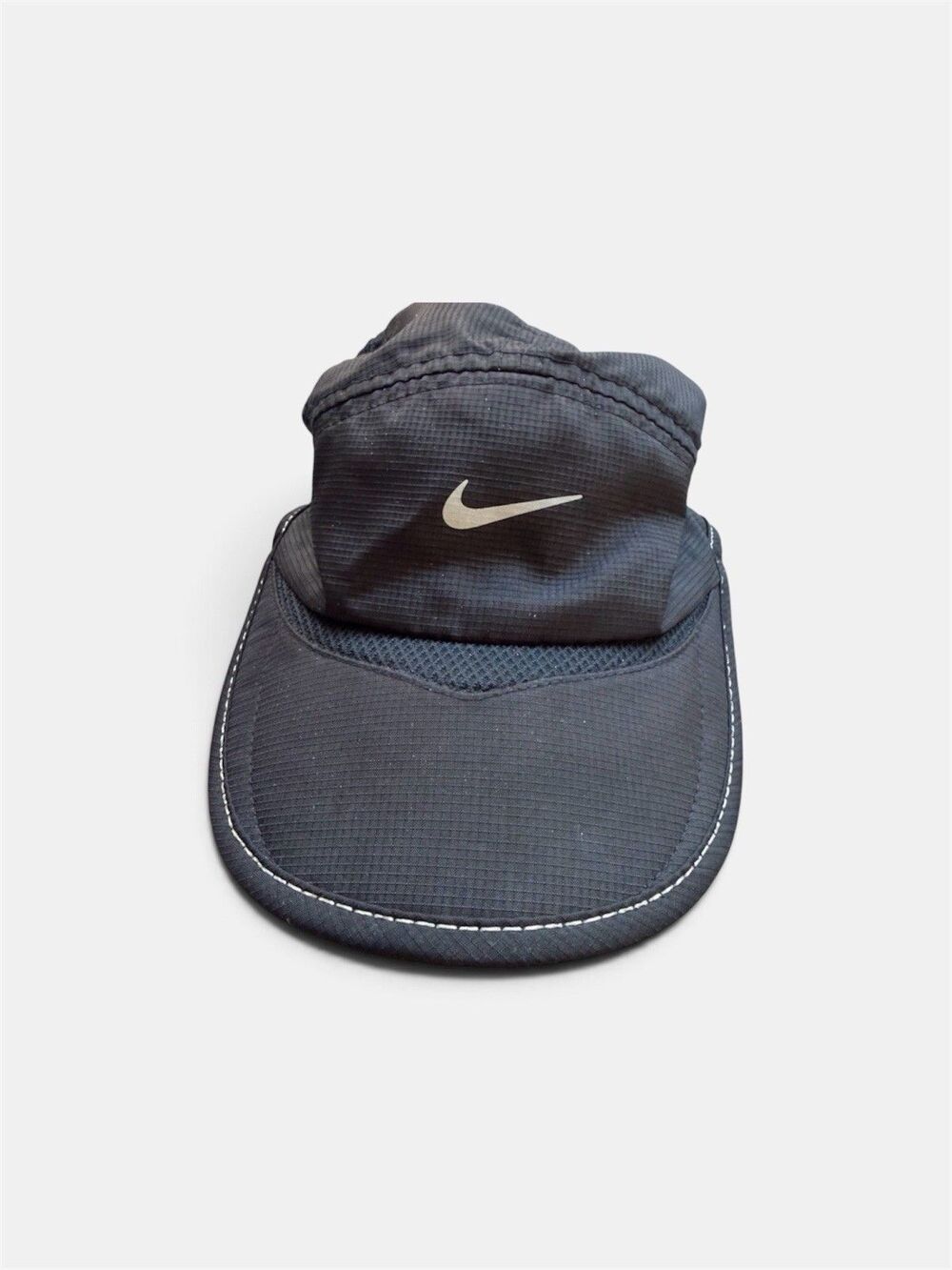 Nike Daybreak Dri Fit Running Hat 5 Panel Mesh Black Lightweight Ripstop Fabric